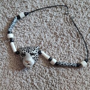 Leopard Porcelain Necklace Bold Statement